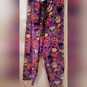 Peanuts Halloween Pajama Pants - Purple and Black